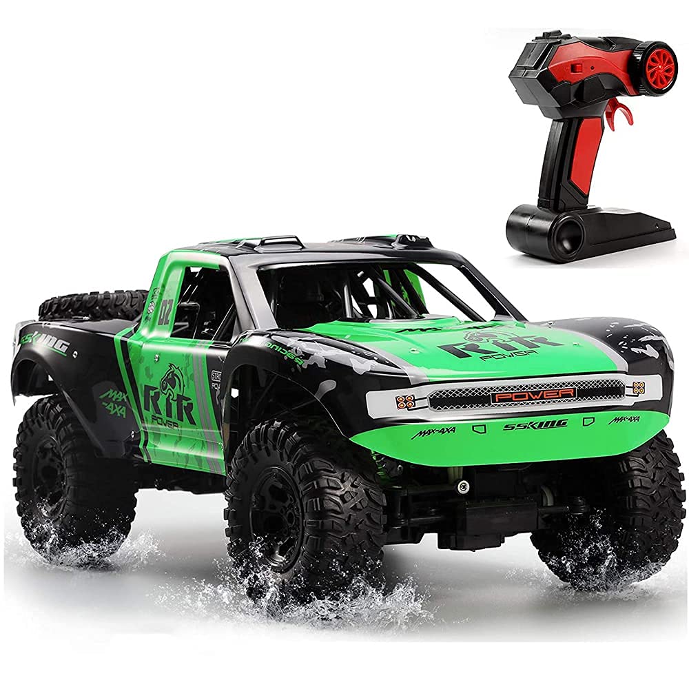 QAQQVQ Amphibious Remote Control Car, 1/10 Scale 20”Large RC Car Monster Truck 2.4GHz All Terrain Waterproof Racing Car Off-Road RC Crawler Toy Gift for Kids Adults