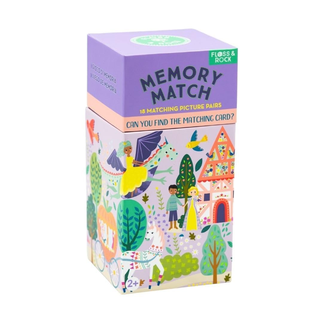 Floss & Rock Fairy Tale Memory Match Card Game, Include 36 Cards with 18 Matching Picture Pairs, 3.1 Inch