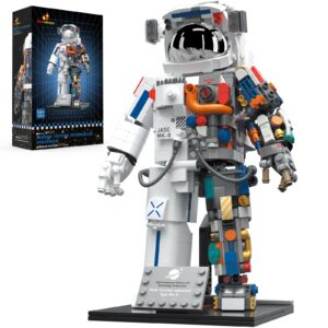 JMBricklayer Space Astronaut Building Sets for Teen Boys Girls Adult 70102, Flexible Space Toys, Cool Collectible Build and Display Spaceman Model with Display Stand, Christmas Birthday Gifts