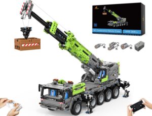 jmbricklayer mechanical crane building blocks kit - rc crane mechanical construction vehicle model, building block set for adult, gift toys for teens age 14+/adults and block collectors(2820 pieces)