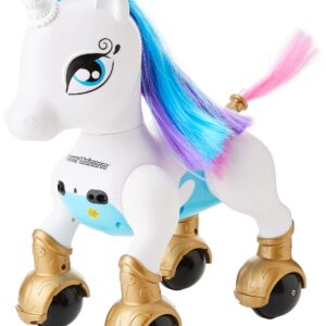 Lexibook Power Unicorn®- My First Smart Unicorn to Train, programmable with Remote Control, Training and Gesture Control Function, Dance, Music, Light Effects, Rechargeable - UNI01