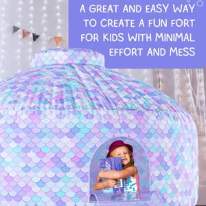 Skywin- Inflatable Tent for Kids (Mermaid) - Inflatable Air Tent Fort for Kids, Inflatable Fort Sets Up and Stores Away in Seconds, (Fan NOT Included) (with Door)