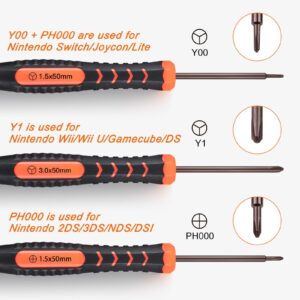 JOREST Screwdriver Kit for Switch, 6Pcs Repair Set with Triwing Y00,Y1,Phillips PH000, Tweezers, Crowbar, Triangle Pry, for Switch Lite, Joycon Controller, Wii, Gameboy Advance SP, Gamecube