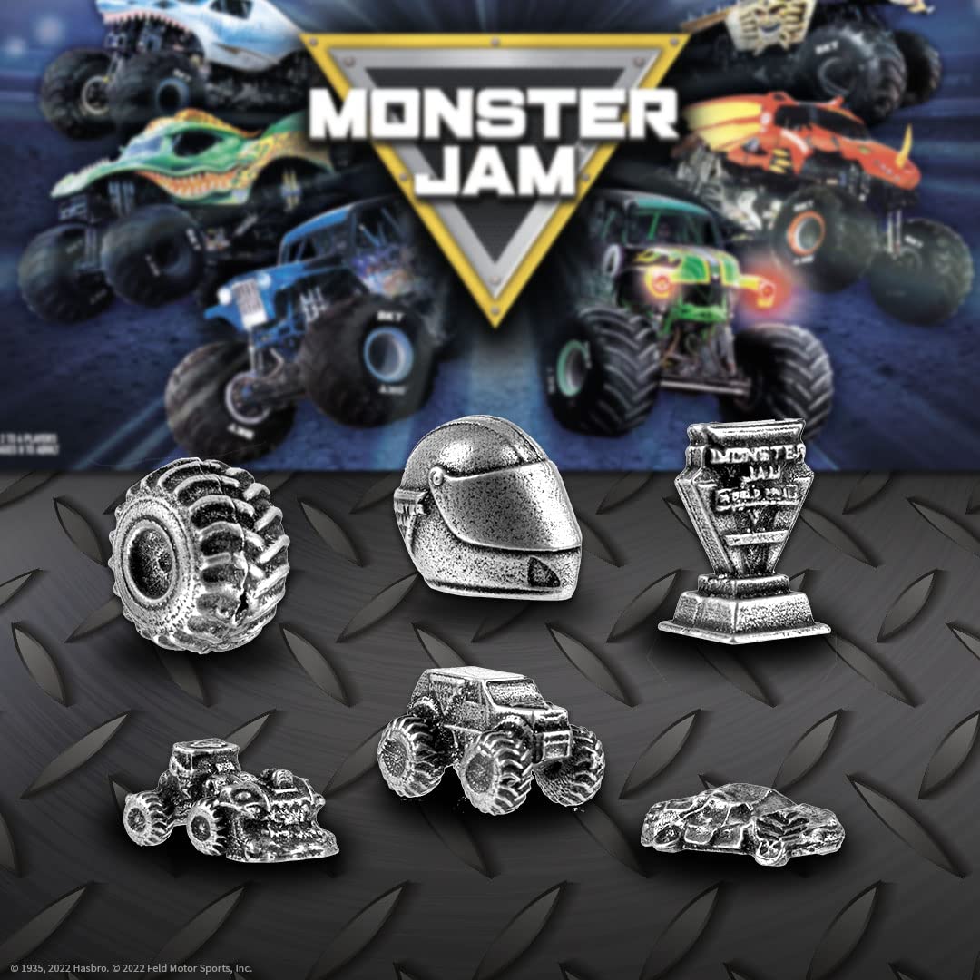 Monopoly: Monster Jam | Buy, Sell, Trade Iconic Trucks Including Grave Digger, Max-D, El Toro Loco, Dragon’s Breath | Classic Game | Officially-Licensed Monster Jam Merchandise