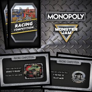 Monopoly: Monster Jam | Buy, Sell, Trade Iconic Trucks Including Grave Digger, Max-D, El Toro Loco, Dragon’s Breath | Classic Game | Officially-Licensed Monster Jam Merchandise