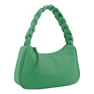 emperia braided top handle shoulder bag for women, trendy designer small hobo tote handbag_kelly green