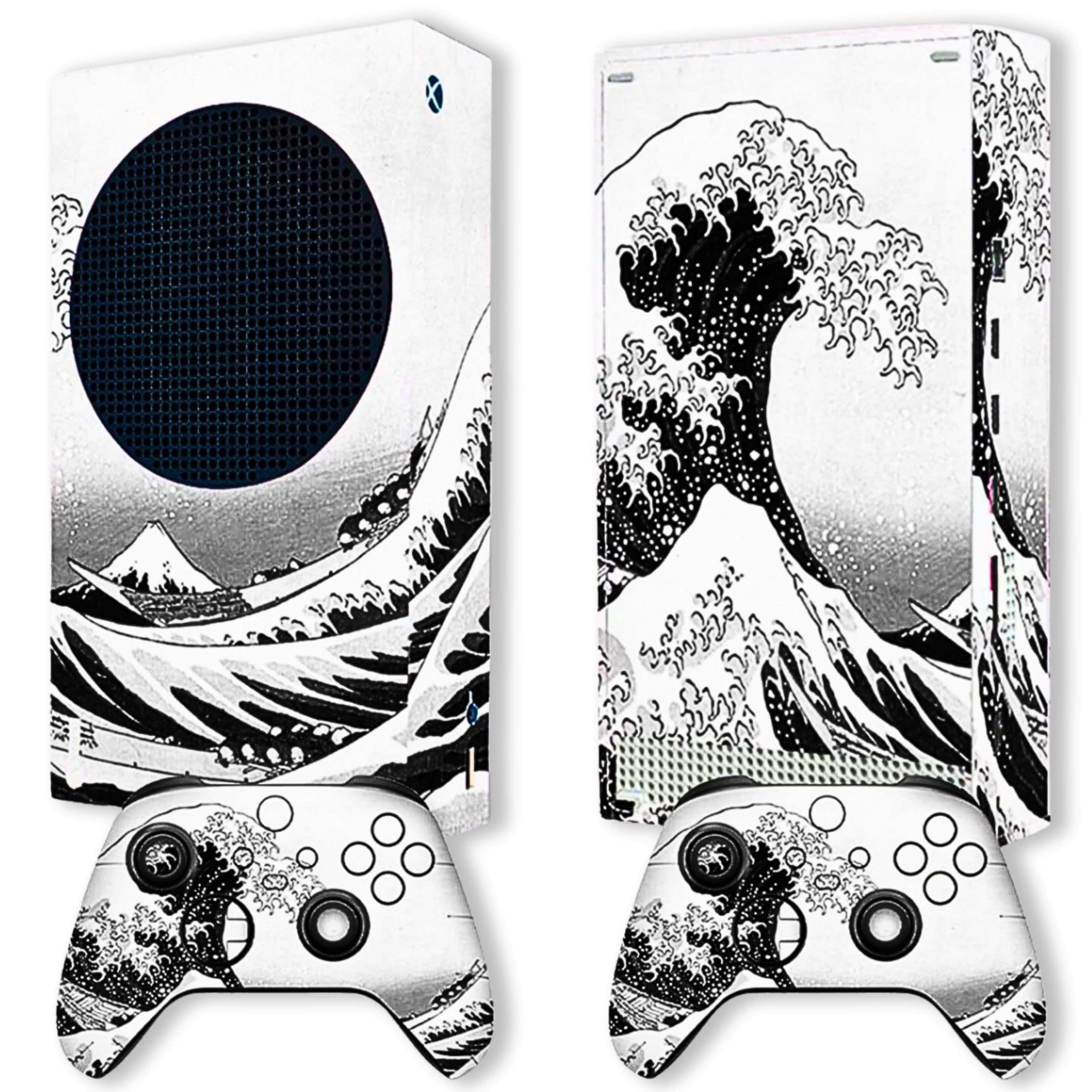 BelugaDesign Wave Xbox Skin | Anime Japanese Great Kanagawa Art Vinyl Wrap Sticker | Compatible with Xbox Series S (Series S, Gray Black White)