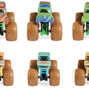 Monster Jam, Mystery Mudders 2-Pack Monster Trucks, Official 1:64 Grave Digger and Blue Thunder Die-Cast Vehicles, Wash to Reveal (Styles Will Vary)