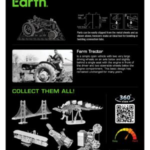 Metal Earth Farm Tractor 3D Metal Model Kit Bundle with Tweezers Fascinations