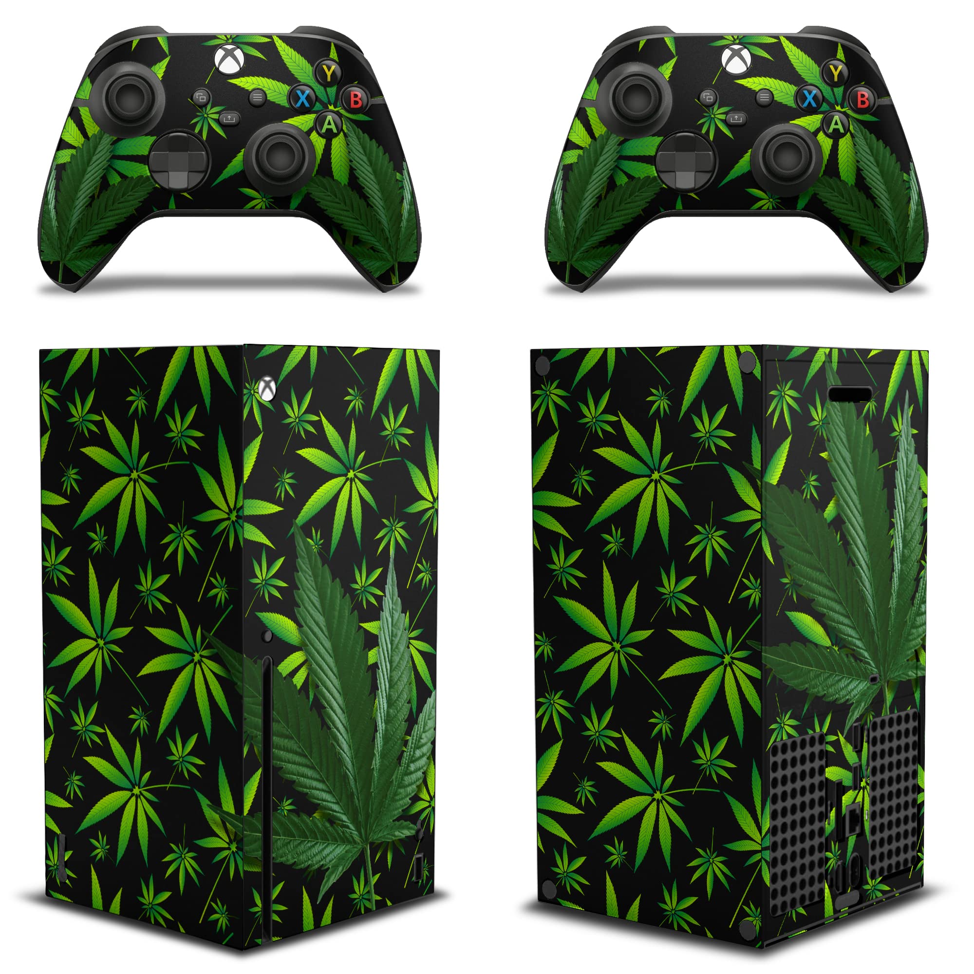 247 Skins Graphics kit Sticker Decal Compatible with Xbox Series X and Wireless Controllers - Weeds Black