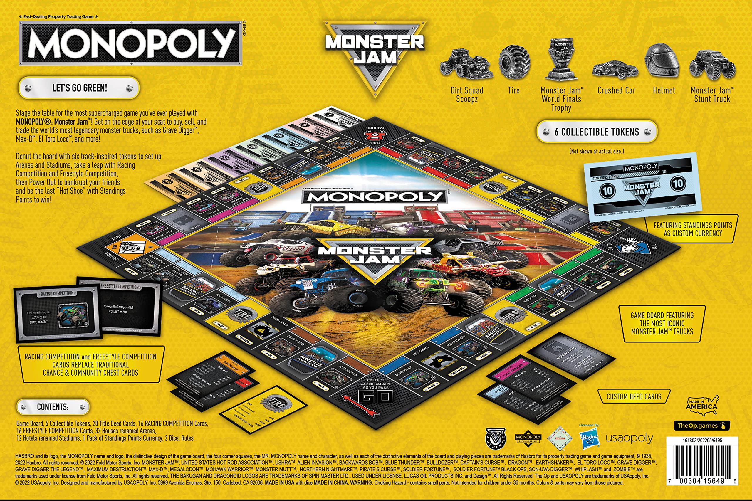 Monopoly: Monster Jam | Buy, Sell, Trade Iconic Trucks Including Grave Digger, Max-D, El Toro Loco, Dragon’s Breath | Classic Game | Officially-Licensed Monster Jam Merchandise