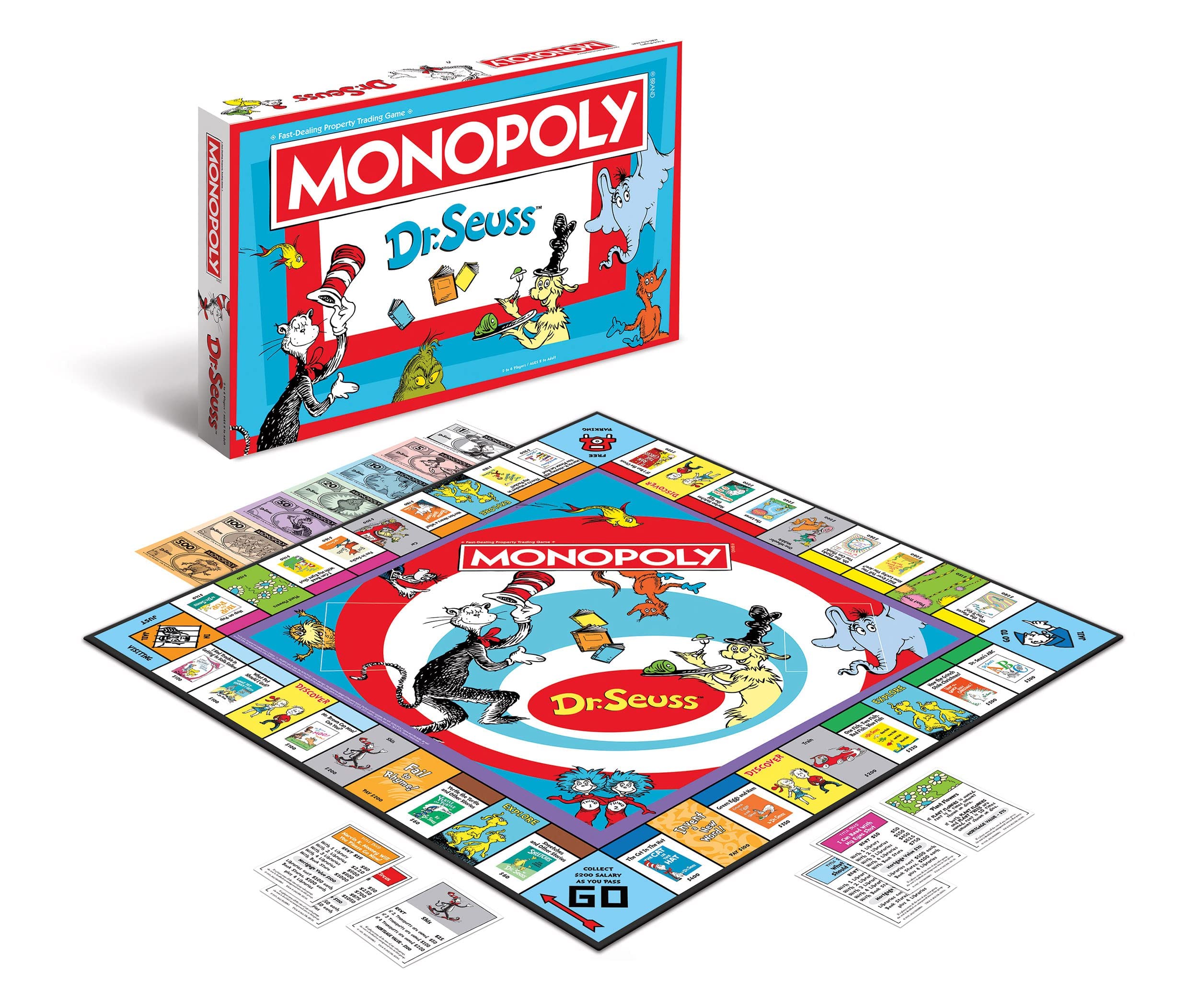 Monopoly: Dr. Seuss | Buy, Sell, Trade Dr. Seuss Books | Collectible Classic Monopoly Game Featuring Custom Game Board & Artwork | Officially-Licensed Dr. Seuss Game & Merchandise