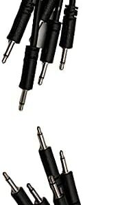 Starving Students Music Supplies Luigis Modular Supply Spaghetti Eurorack Patch Cables - Package of 5 Black Cables, 36 (90 cm)