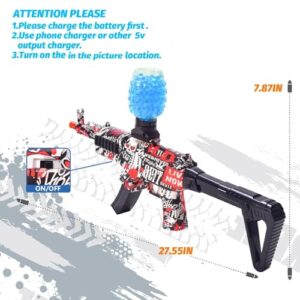 TANSAR Gel Ball Blaster Splat Orby Gun Automatic Toy, Electric Outdoor Play Games for Adults, Outside Activities Toys for Backyard, Garden& Lawn, Birthday Ideas for Ages 14+ Years Old, Red