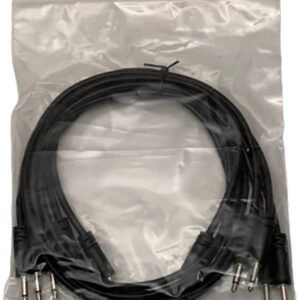 Starving Students Music Supplies Luigis Modular Supply Spaghetti Eurorack Patch Cables - Package of 5 Black Cables, 36 (90 cm)