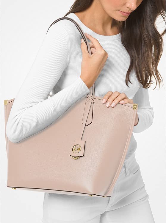 Michael Kors Jane Large Pebbled Leather Tote Bag (Soft Pink)