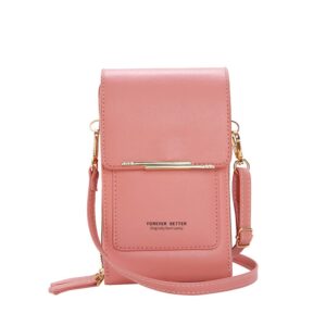 cell phone bags, crossbody bags for women soft leather wallet purse touch screen mobile phone handbags & shoulder bags (pink)