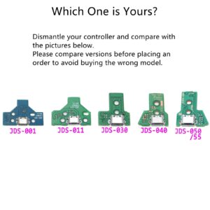 Onyehn JDS-040 Charging Port Assembly(with 12 pin Eject Ribbon Flex Cable) for Sony PlayStation PS4 Controller, Repair Part Micro USB Adaptor Charger Socket Board Connector Module(2 Pack)