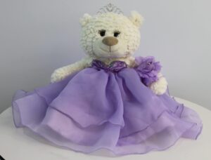 kinnex 20" quince anos teddy bear in lavender dress - collectible last doll centerpiece (b16831-5)