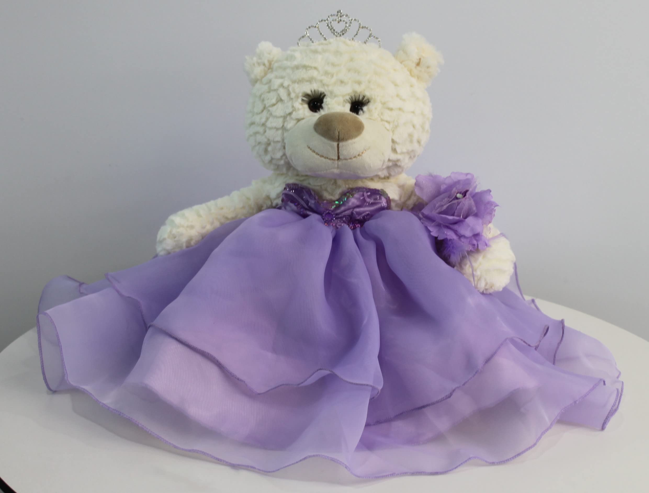 KINNEX 20" Quince Anos Teddy Bear in Lavender Dress - Collectible Last Doll Centerpiece (B16831-5)