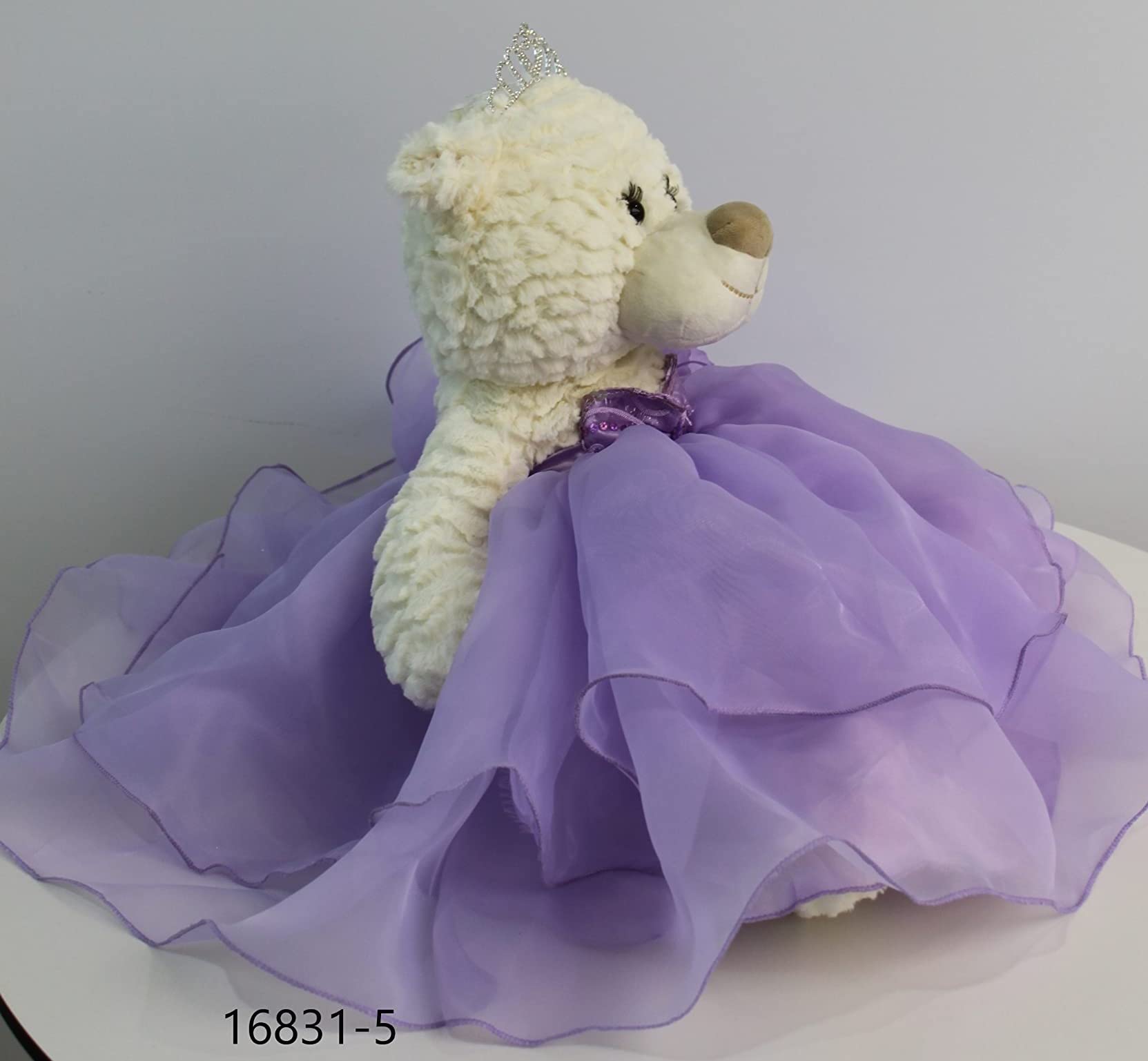 KINNEX 20" Quince Anos Teddy Bear in Lavender Dress - Collectible Last Doll Centerpiece (B16831-5)