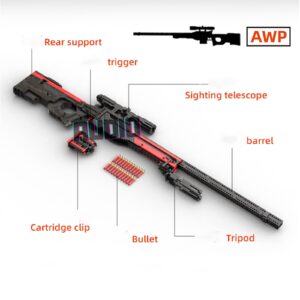 Audio Technics Shooting Toy Building Block - Technics AWP Shooting Toy Model, Compatible with Lego Technic, 2000+ PCS, 47 inches