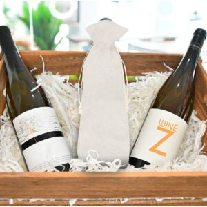 BannerBuzz Canvas Wine Bag Made of 100% Biodegradable Canvas Material With 4 Oz Weight (6.5" W x 14" H, Off White)