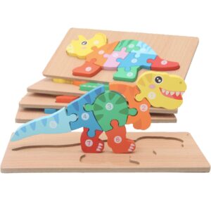 montessori mama toddler puzzles for kids ages 3-5 dinosaur puzzle 5-pack, montessori toys for 3 year olds, toddler toys age 2-4 gifts for 3 year old boys girls, wooden puzzles for toddlers