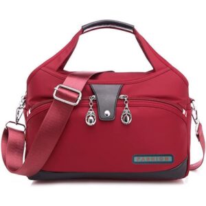 large-capacity waterproof and anti-theft fashion handbag, do-it-all crossbody bag womens versatile oxford shoulder bag (red)