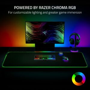 Razer Goliathus Chroma 3XL Gaming Mouse Pad: Micro-Textured Cloth Surface - Large to Cover Desk Setup - Chroma RGB - Optimized for All Sensitivity Settings and Sensors - Non-Slip Rubber Base