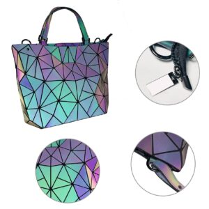 Sfly Shoulder Bags Womens Geometric Luminous Purse bags Ladies Crossbody Shoulder Bag Wallet Set