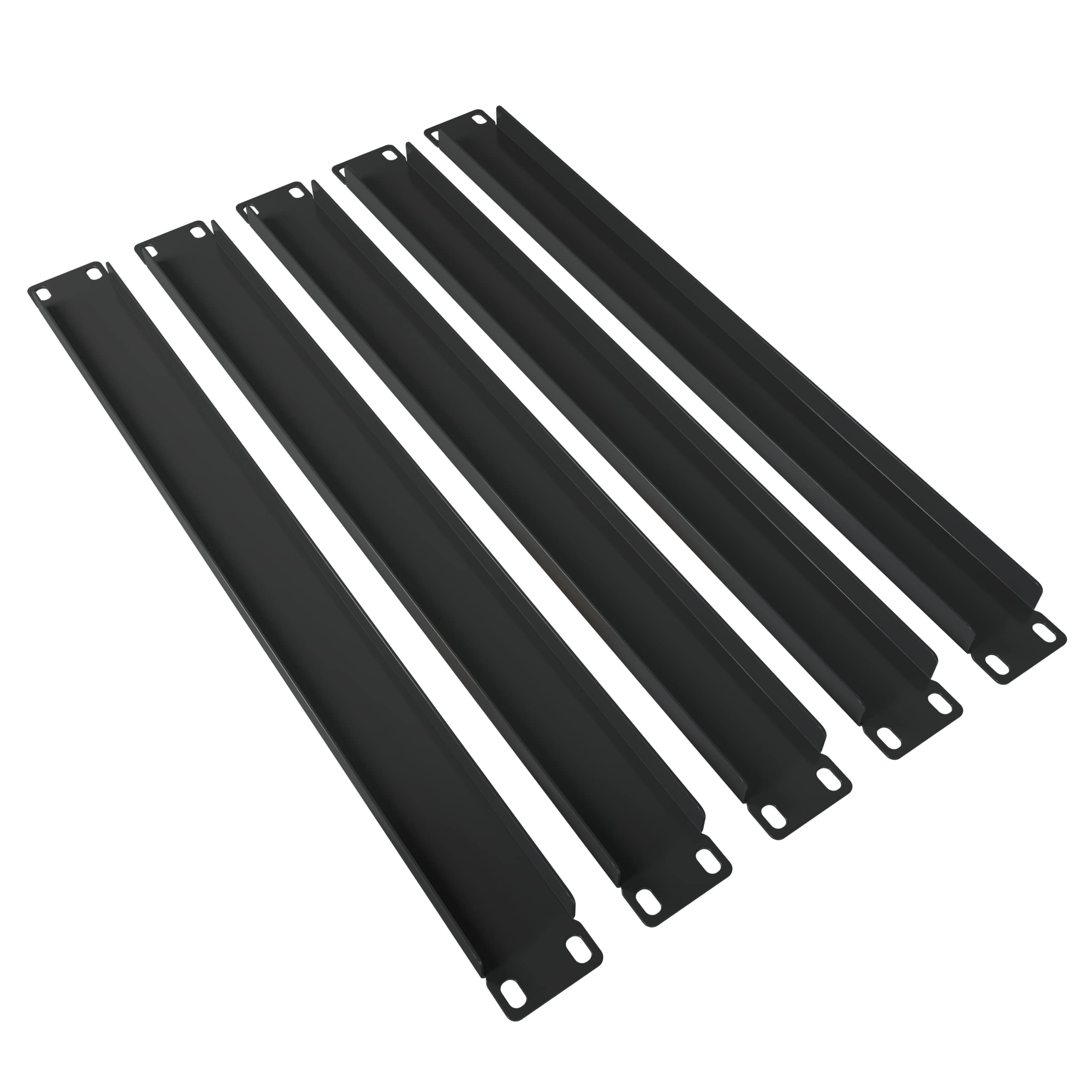 1U Blank Panel - (5 Pack) - Rackmount Accessories - Metal Spacer 19" Filler for Server Rack Cabinet Enclosure - Black Durable Steel - Tupavco TP1759