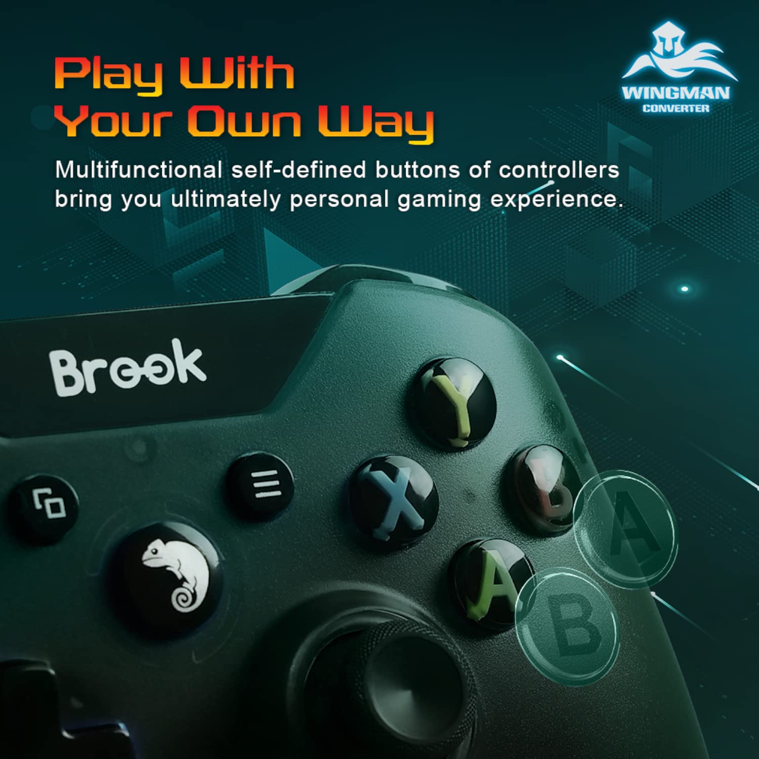 Brook Wingman PS2 Converter for X Box 360/X Box One/XSX|S/X Box Elite 1&2/PS5/PS4/PS3/Switch Pro Controller to PS2/PS/PS Classic