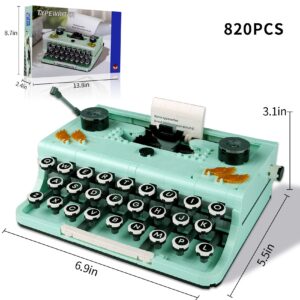 DHODNQP 820PCS Ideas Retro Typewriter Building Blocks Toys Model,Classic Printer Models Building Set,Best Nostalgic Gift for 6+ Year Old Kids or Adults (820pcs) (A)