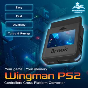 Brook Wingman PS2 Converter for X Box 360/X Box One/XSX|S/X Box Elite 1&2/PS5/PS4/PS3/Switch Pro Controller to PS2/PS/PS Classic