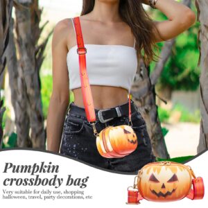 Jack O Lantern Crossbody Bag Girls Casual Halloween Pumpkin Crossbody Bag Jack O Lantern Crossbody Purse Coin Wallet Baby Girl Cute Shopping Shoulder Bag for Women Girls