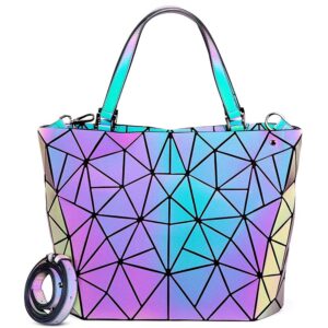 Sfly Shoulder Bags Womens Geometric Luminous Purse bags Ladies Crossbody Shoulder Bag Wallet Set