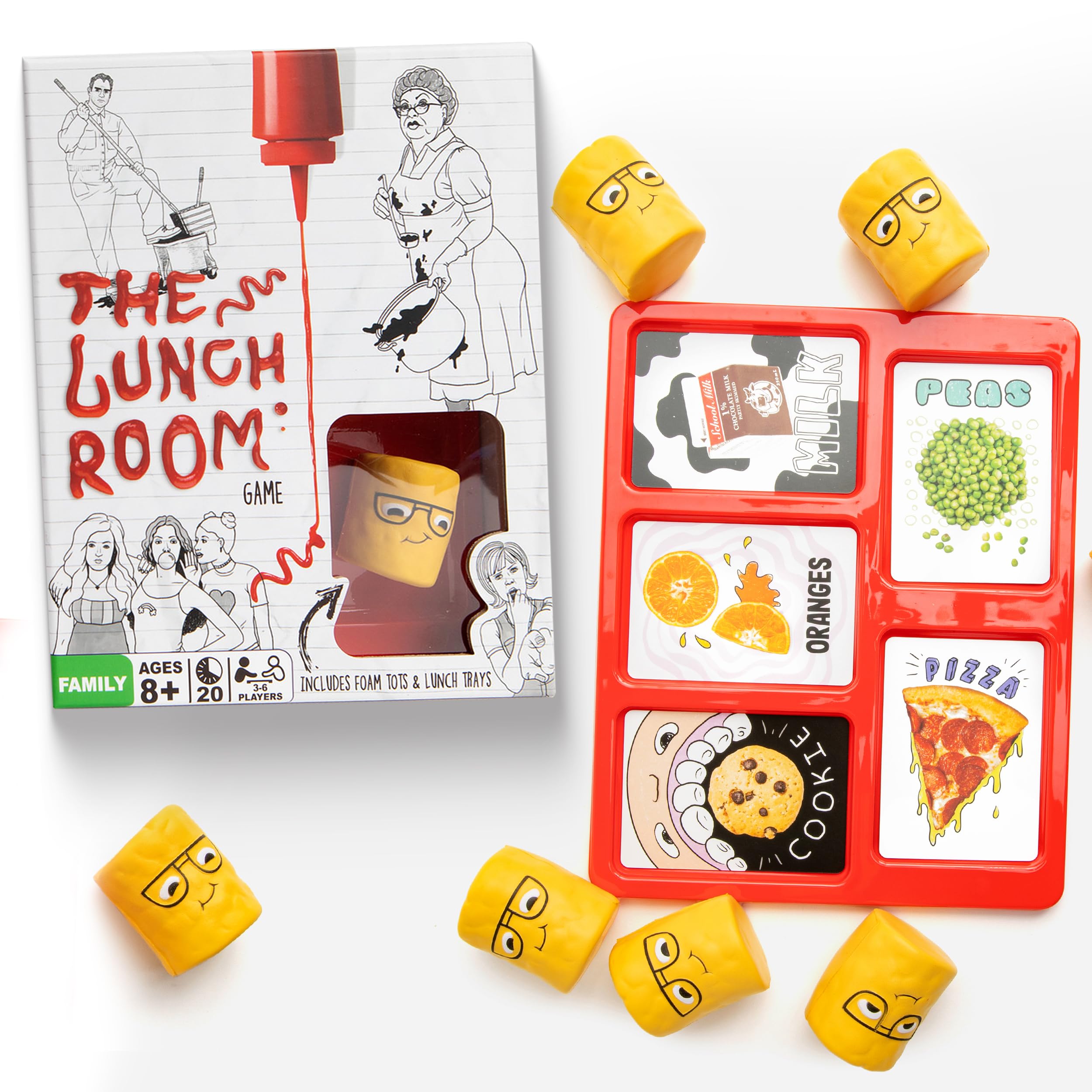 EAP Toy and Games The Lunch Room Game, Board Games for Kids 8-12, Board Games for Teens, Games for Family Game Night Games, Indoor Recess Games for Classroom, Tater Tots Squishy Toys for Kids Games