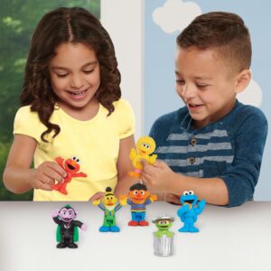 Sesame Street Neighborhood Friends, 7-piece Poseable Figurines, Kids Toys for Ages 2 Up by Just Play