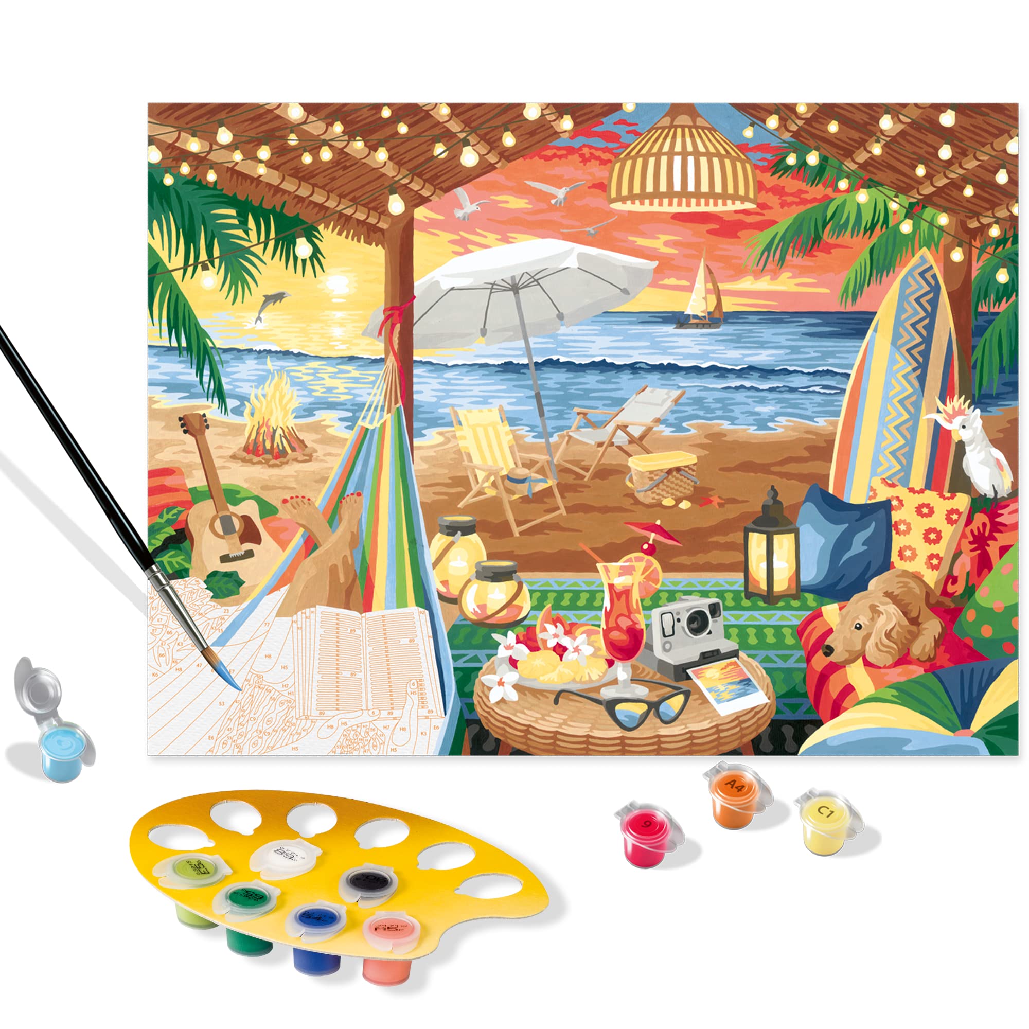 Ravensburger CreArt Cozy Cabana Paint by Numbers Kit for Adults - Painting Arts and Crafts for Ages 14 and Up