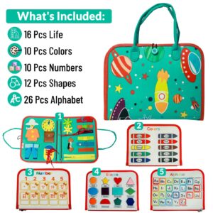 ANR Montessori Busy Board for Toddlers 1 2 3 4 Our Sensory Busy Board is an for Boys & Girls, Educational Toy for Ages 2-4, Perfect for Travel on Plane or Car Rides