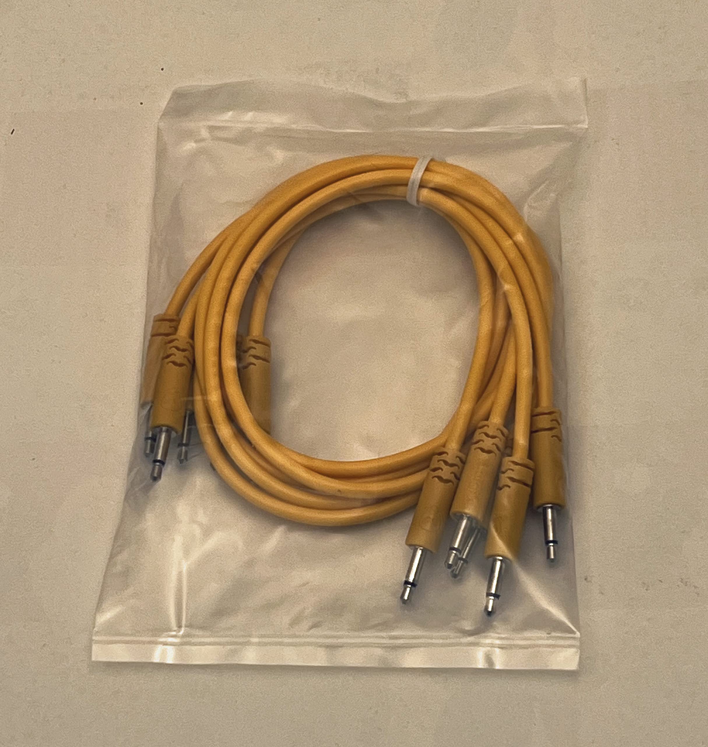 Luigis Modular Supply Spaghetti Eurorack Patch Cables - Package of 5 Gold/Orange Cables, 24 (0 cm)