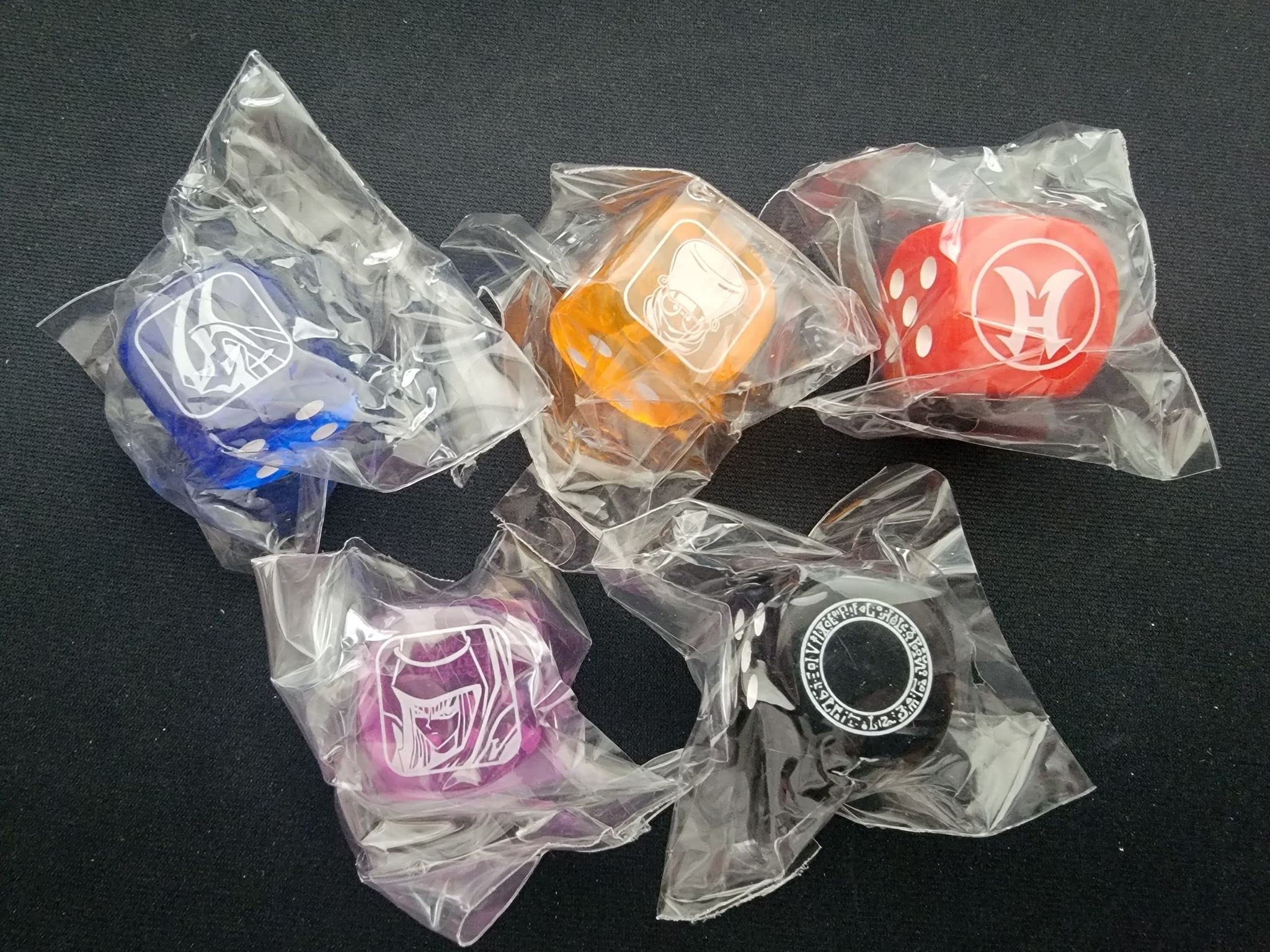 Official Konami - Legendary Duelists: Season 3 (5 Dice Set) Blue, Red, Purple, Orange, Black - Sealed