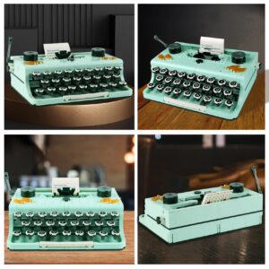 DHODNQP 820PCS Ideas Retro Typewriter Building Blocks Toys Model,Classic Printer Models Building Set,Best Nostalgic Gift for 6+ Year Old Kids or Adults (820pcs) (A)