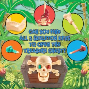 Halloween Pirate Treasure Hunt Game – SCS Direct Lost Loot DIY for Kids & Family House Parties – Find 5 Skeleton Keys to Unlock Chest – 150 Spooky Clue Cards for Indoor/Outdoor Play – 2024 New Edition