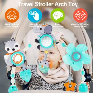 Lynncare Adjustable Arch Bassinet Toys for Infant & Toddlers, Stroller Arch, Baby Crib Toys with Fascinating Toys for Stimulating Baby’s Senses and Developing Motor Skills