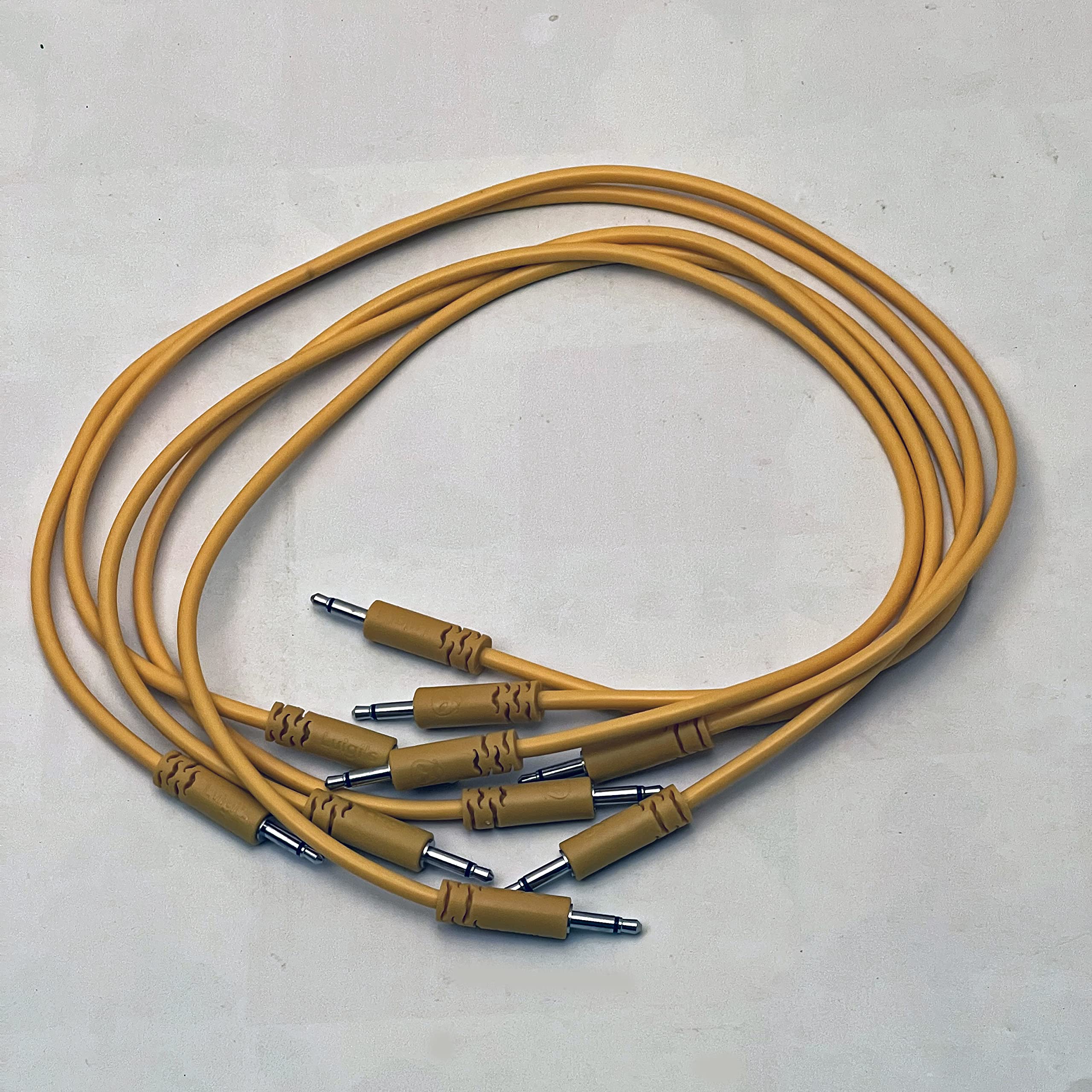 Luigis Modular Supply Spaghetti Eurorack Patch Cables - Package of 5 Gold/Orange Cables, 24 (0 cm)