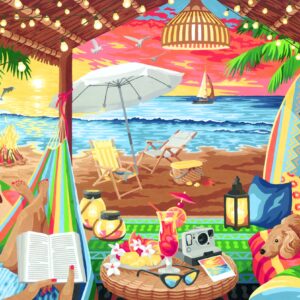 Ravensburger CreArt Cozy Cabana Paint by Numbers Kit for Adults - Painting Arts and Crafts for Ages 14 and Up