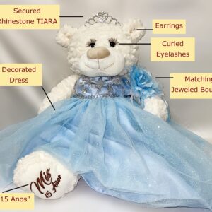 KINNEX 20" Quince Anos Teddy Bear in Lavender Dress - Collectible Last Doll Centerpiece (B16831-5)