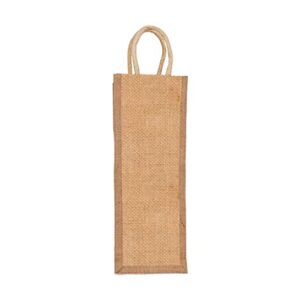 BANNER BUZZ MAKE IT VISIBLE BannerBuzz Jute Wine Bag Made of 100% Biodegradable Jute Material (4” W X 15” H X 4” B, Natural Brown Color)